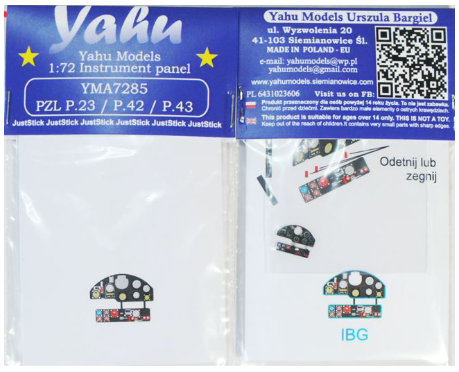 Yahu Models YMA7285 1:72 PZL P.23A Karas/P.42/P.43 PE Instr..