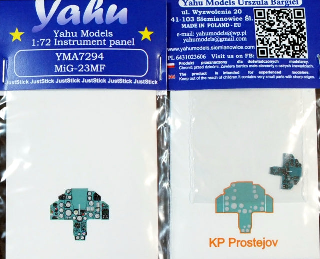 Yahu Models YMA7294 1:72 Mikoyan MiG-23MF Photoetched instrument panels.