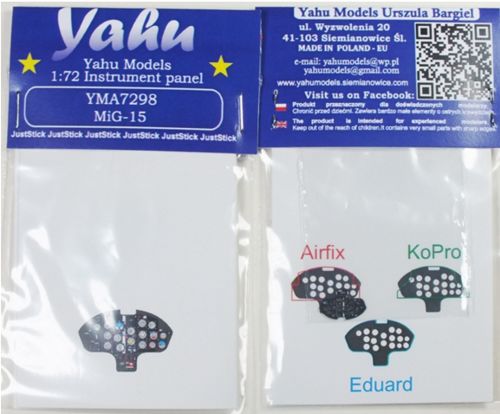Yahu Models YMA7298 1:72 Mikoyan MiG-15 Photoetched instrument panels