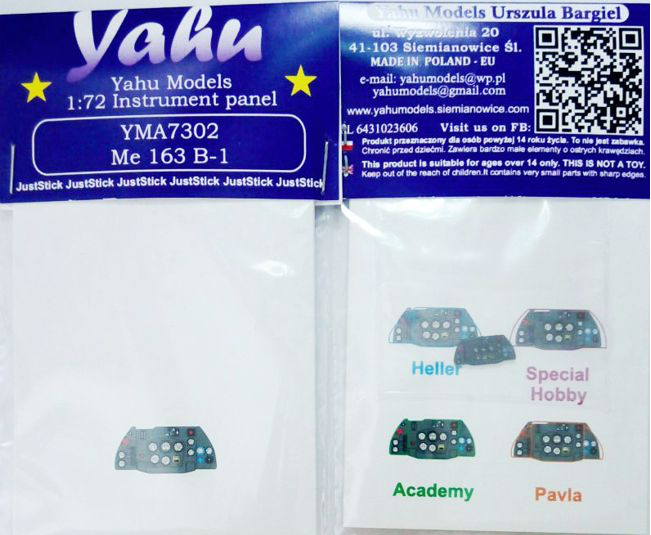 Yahu Models YMA7302 1:72 Messerschmitt Me-163B-1 Komet PE Instr.