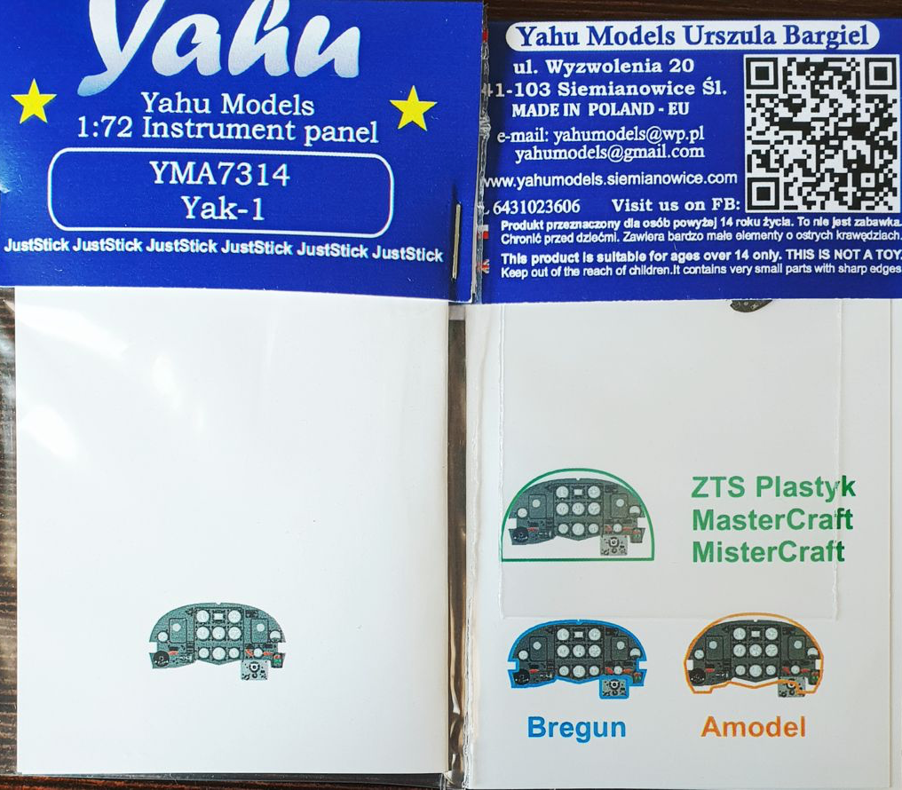 Yahu Models YMA7314 1:72 Yakovlev Yak-1