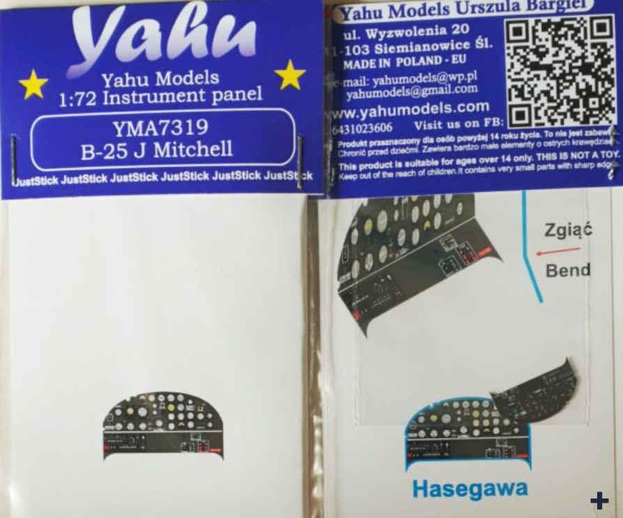 Yahu Models YMA7319 1:72 North-American B-25J Mitchell instrument panel