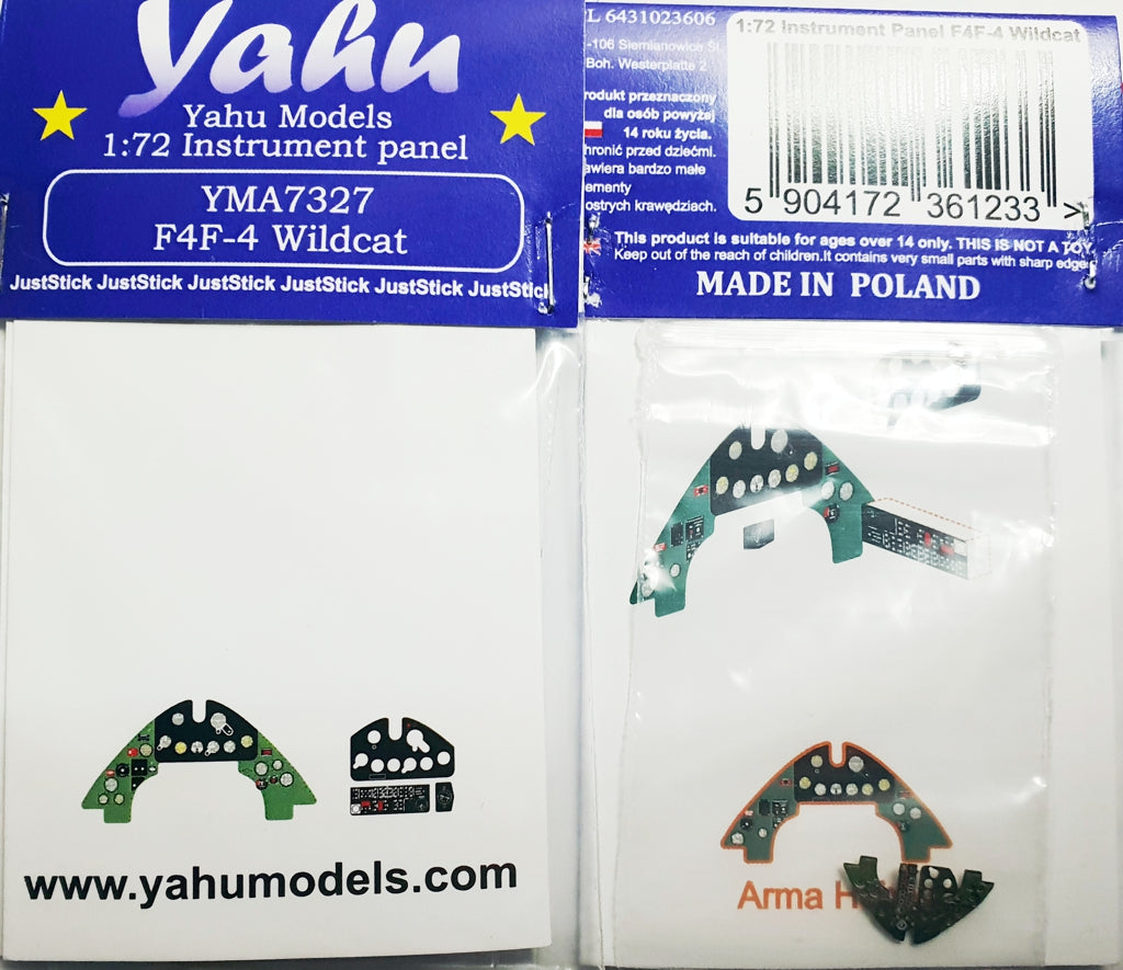 Yahu Models YMA7327 1:72 Grumman F4F-4 Wildcat instrument panel