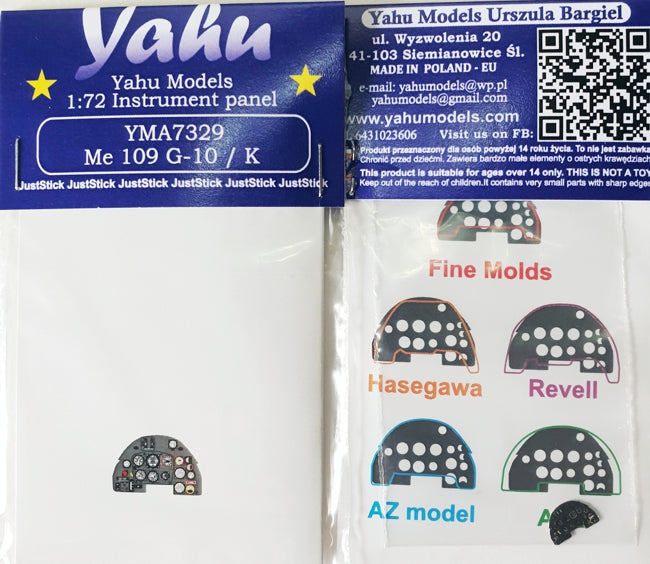 Yahu Models YMA7329 1:72 Messerschmitt Bf-109G-10 /Bf-109K instrument panel