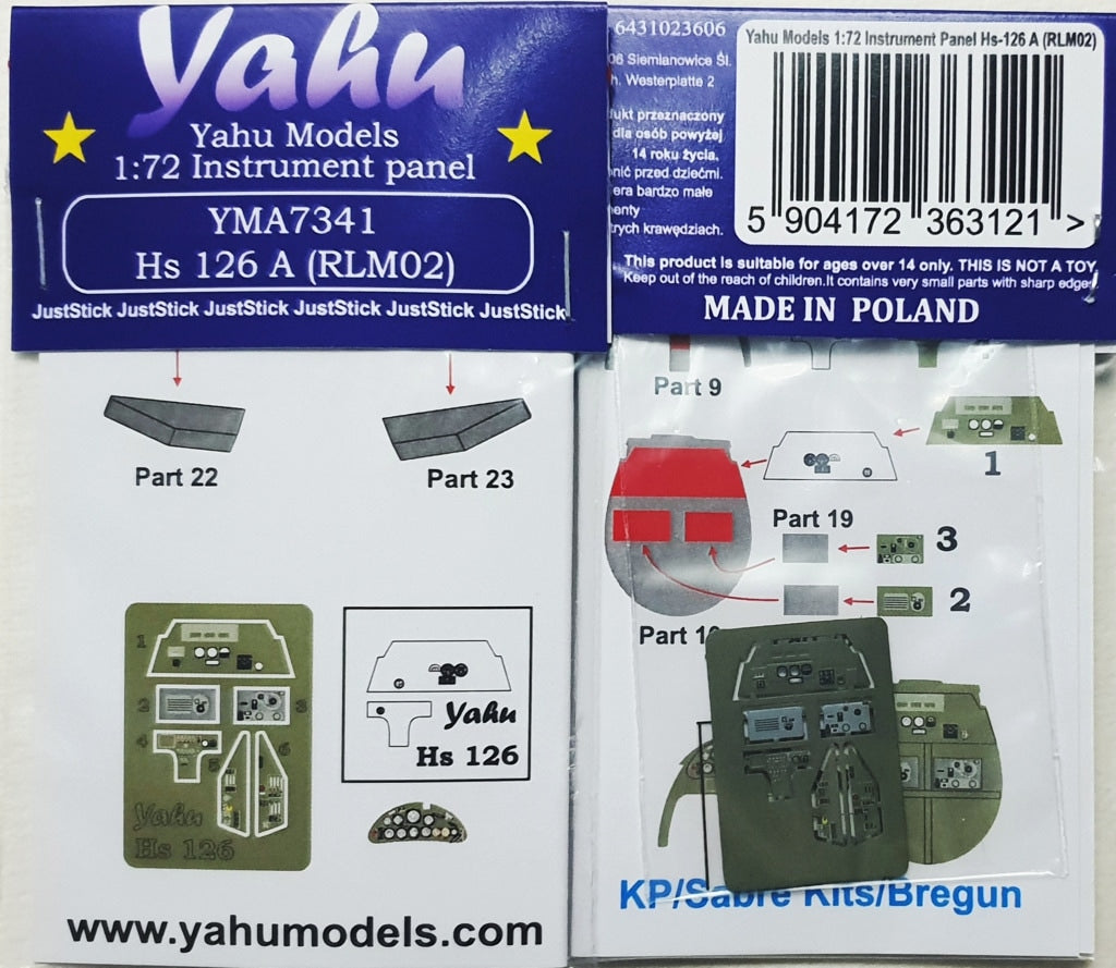 Yahu Models YMA7341 1:72 Henschel Hs-126A