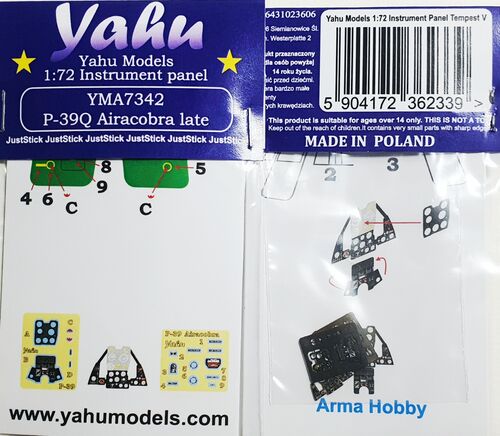 Yahu Models YMA7342 1:72 Bell P-39Q Airacobra instrument panel