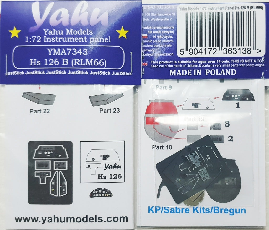 Yahu Models YMA7343 1:72 Henschel Hs-126B