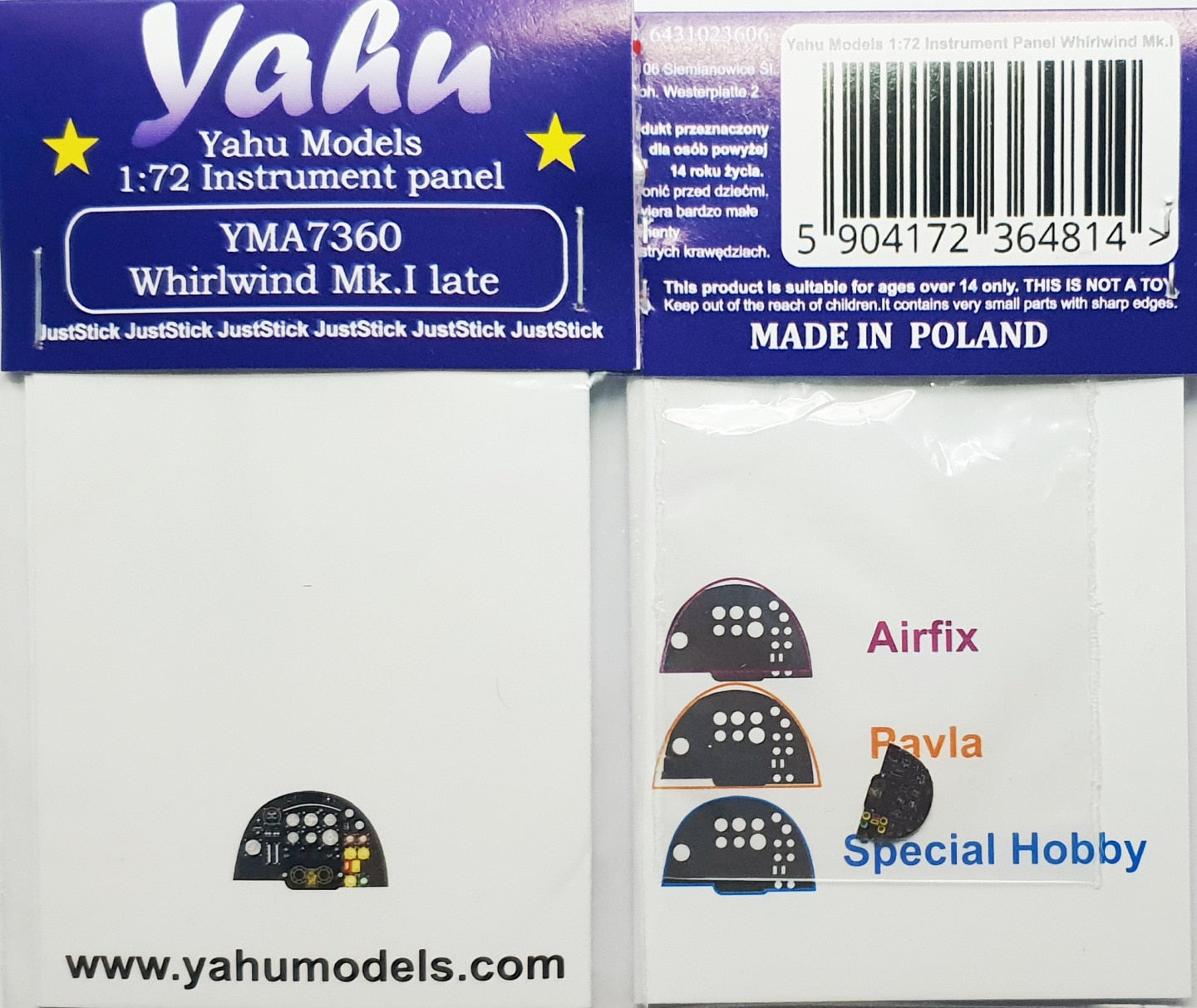 Yahu Models YMA7360 1:72 Westland Whirlwind Mk.I pre-painted etched Instr. Panel