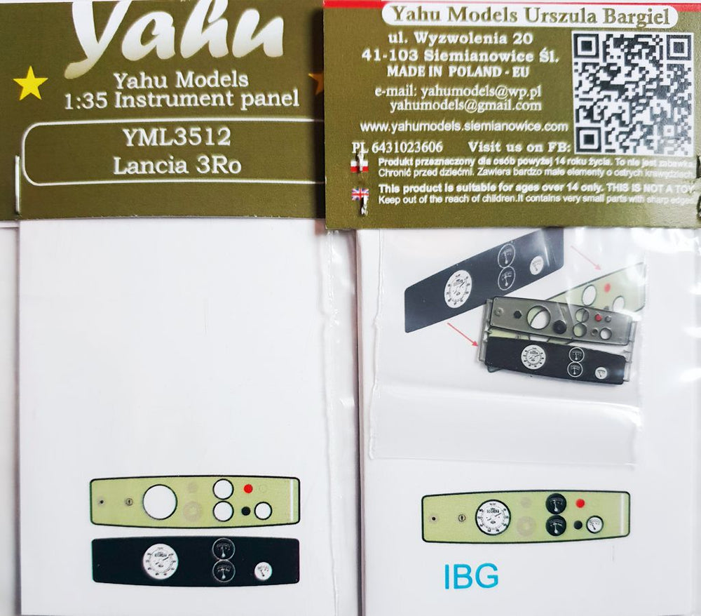 Yahu Models YML3512 1:35 3Ro Italian Truck instrument panel