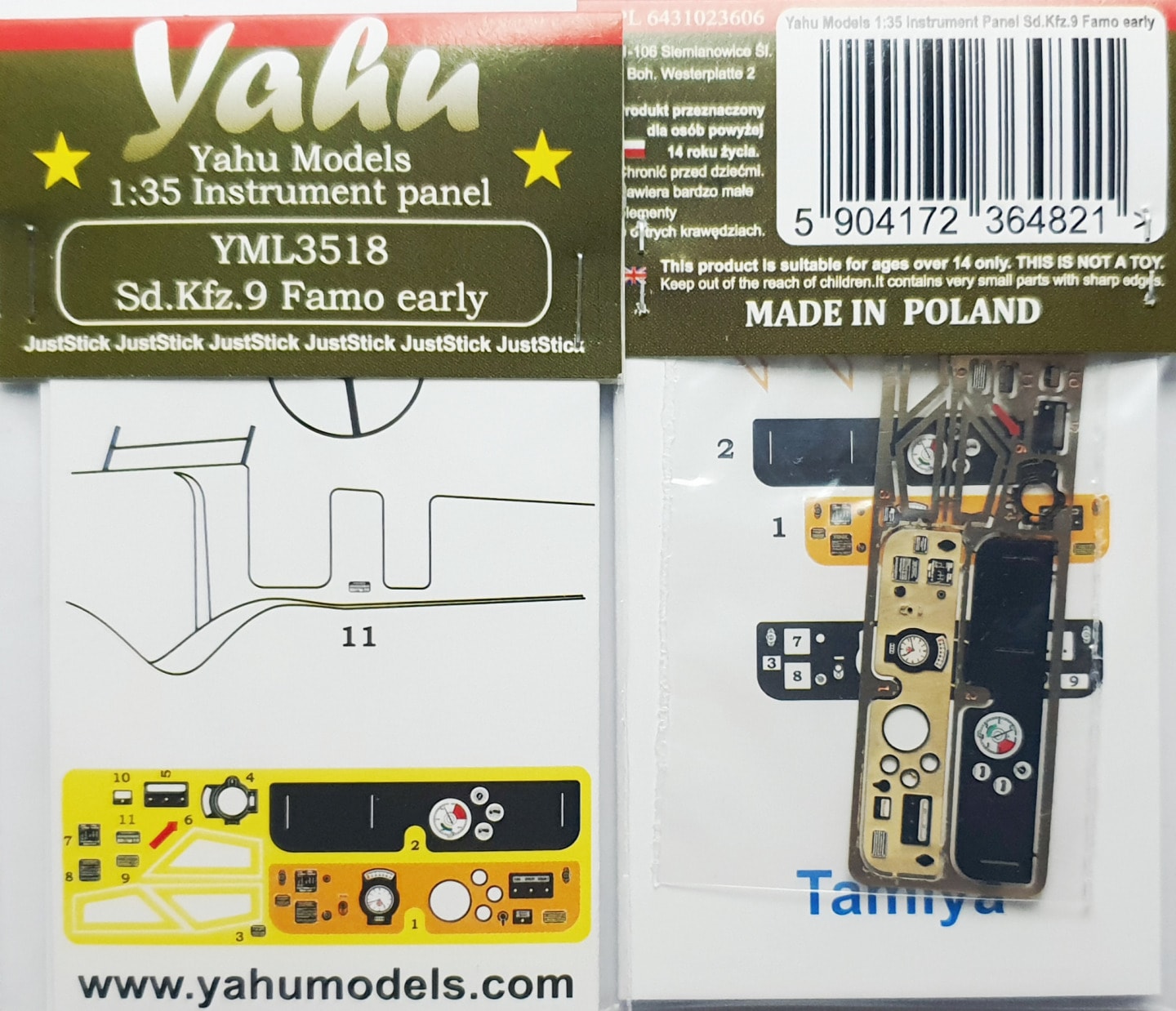 Yahu Models YML3518 1:35 Sd.Kfz.9 Famo early pre-painted, etched Instr. Panel