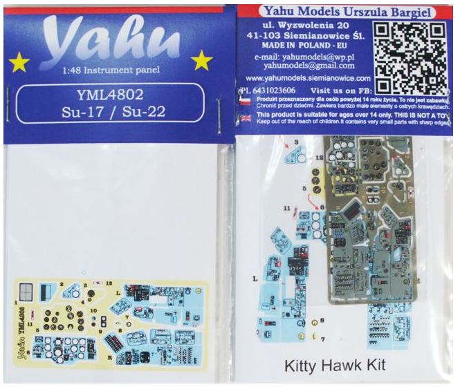 Yahu YML4802 Sukhoi Su-17M3/M4/Su-22 Etched Instrument Panel 1:48