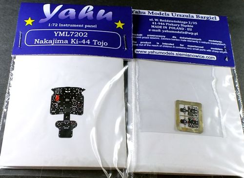 Yahu YML7202 Nakajima Ki-44 Tojo Etched Instrument Panel 1:72