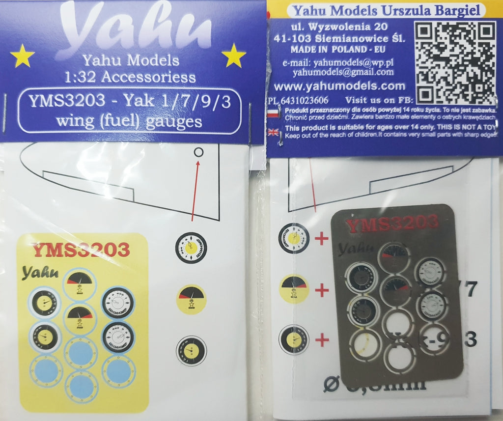 Yahu Models YMS3203 1:32 Yakovlev Yak-1/Yak-3/Yak-7/Yak-9