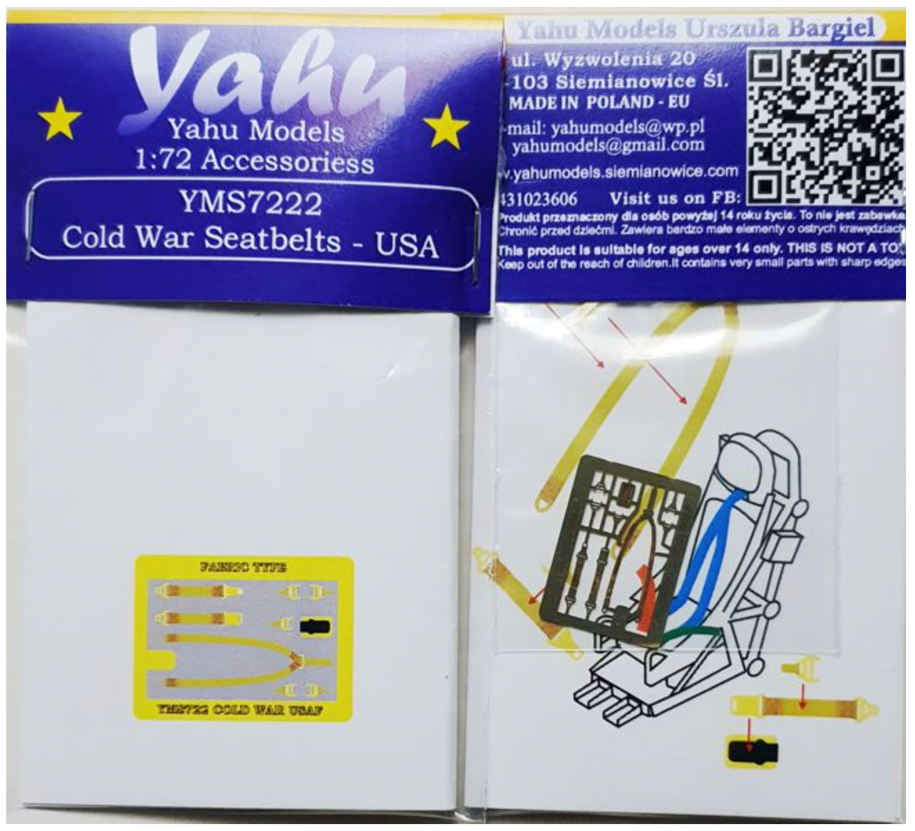 Yahu Models YMS7222 1:72 Cold War seatbelts