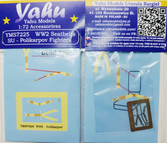 Yahu Models YMS7225 1:72 Polikarpov seatbelts