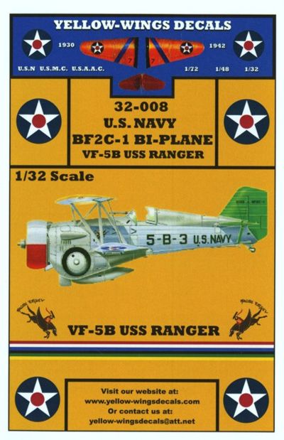 Yellow Wings YW32008 1:32 Curtiss BF2C-1 USN