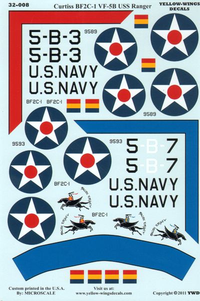 Yellow Wings YW32008 1:32 Curtiss BF2C-1 USN