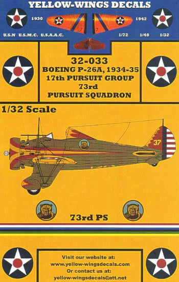 Yellow Wings YW32033 1:32 Boeing P-26A/P-26C Peashooter