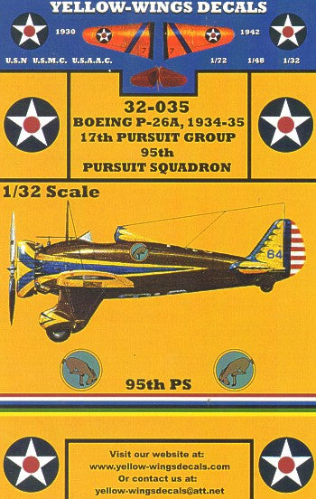 Yellow Wings YW32035 1:32 Boeing P-26A/P-26C Peashooter
