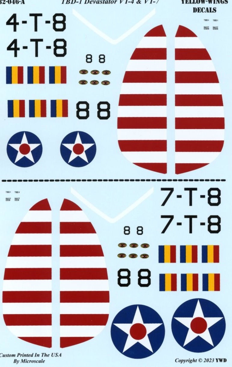 Yellow Wings YW32046 1:32 Douglas TBD-1 Devastator, Early WWII U.S