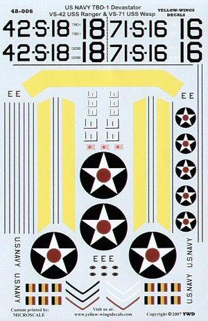 Yellow Wings YW48006R 1:48 Douglas TBD-1 'Devastator'