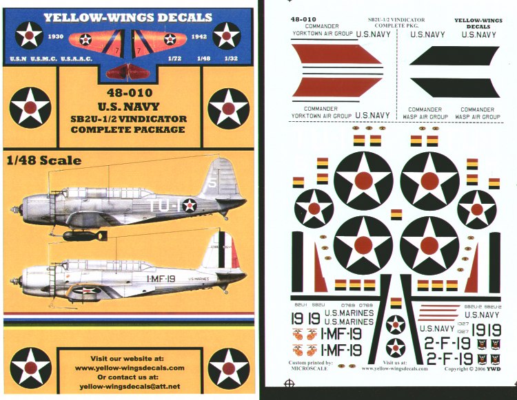 Yellow Wings YW48010 1:48 Vought SB2U-1/2 Vindicator