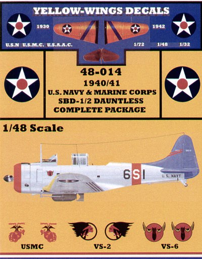 Yellow Wings YW48014 1:48 Douglas SBD-1/SBD-2 Dauntless