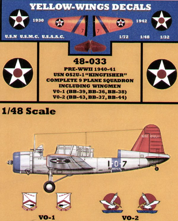 Yellow Wings YW48033 1:48 Vought OS2U-1 Kingfisher