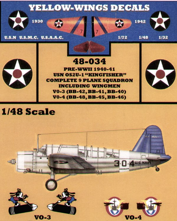 Yellow Wings YW48034 1:48 Vought OS2U-1 Kingfisher