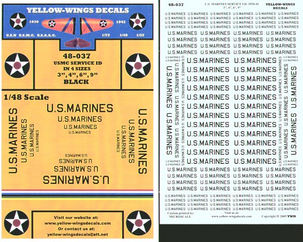 Yellow Wings YW48037 1:48 U.S
