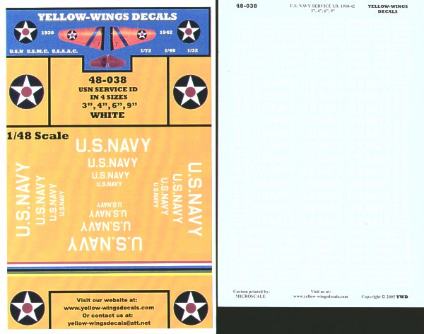 Yellow Wings YW48038 1:48 U.S