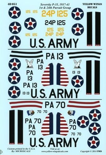 Yellow Wings YW48051 USAAC Seversky P-35 17th/94th Pursuit Sqn 1:48