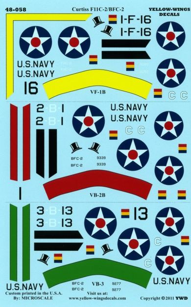 Yellow Wings YW48058 1:48 Curtiss F11C-2/BFC GOSHAWK VF-1B