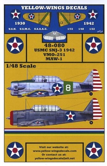 Yellow Wings YW48080 1:48 USN North-American SNJ-3 [T-6 Texan]