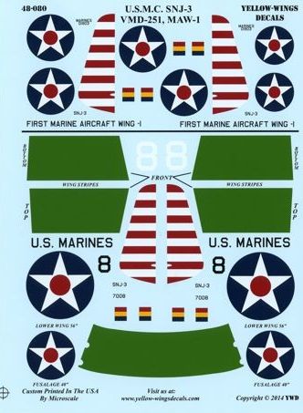Yellow Wings YW48080 1:48 USN North-American SNJ-3 [T-6 Texan]