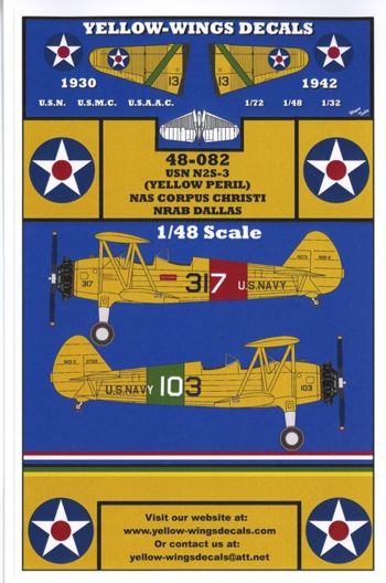 Yellow Wings YW48082 1:48 USN Stearman N2S-3 Trainer 'Yellow Peril'