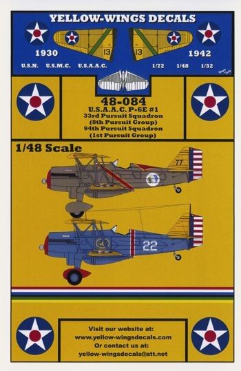 Yellow Wings YW48084 1:48 USAAC Curtiss P-6E 'Hawk' part 1