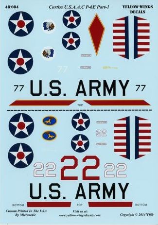 Yellow Wings YW48084 1:48 USAAC Curtiss P-6E 'Hawk' part 1