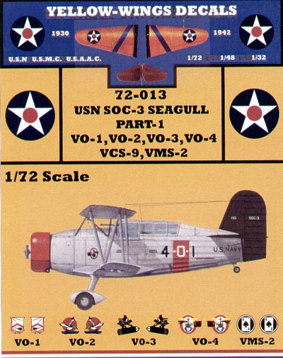Yellow Wings YW72013 1:72 Curtiss SOC-3 Seagull