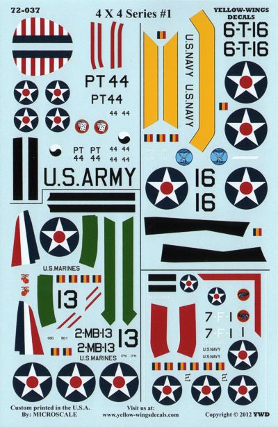 Yellow Wings YW72037 Multi-Aircraft Series 1 (TBD-1 SBD-1 F3F-1 P-36) 1:72