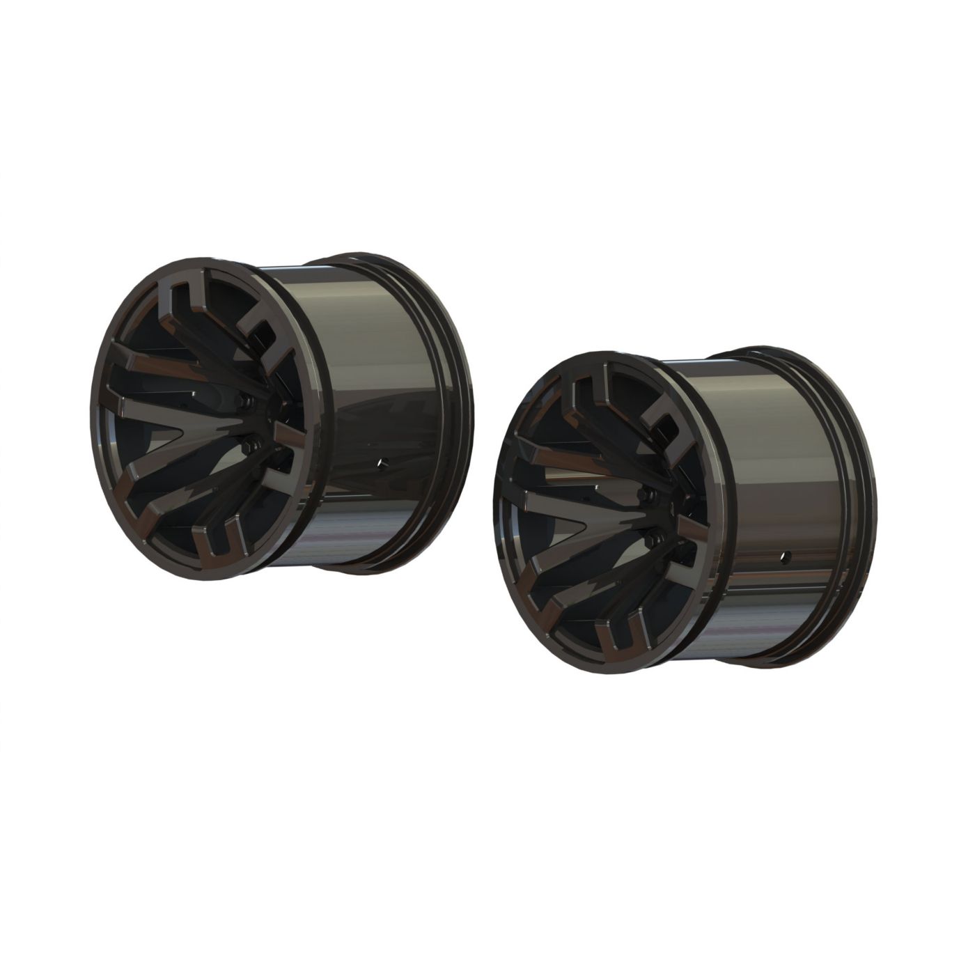 Arrma MT 2.8" Wheel 14mm Hex Black Chrome (2) AR510099