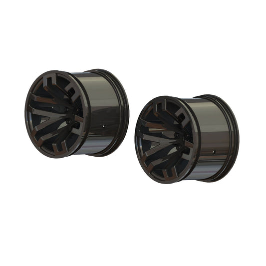 Arrma MT 2.8" Wheel 14mm Hex Black Chrome (2) AR510099