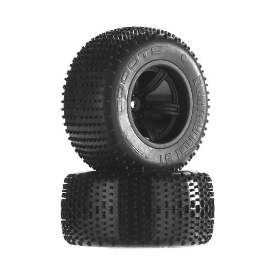 Arrma Dirtrunner ST Tire/Wheel Glued Blk Re (2) AR550019