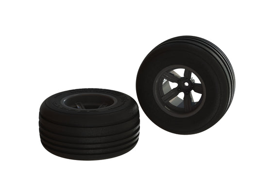 Arrma Dirt Runner ST Front Tire Set Glued Black (2) AR550040