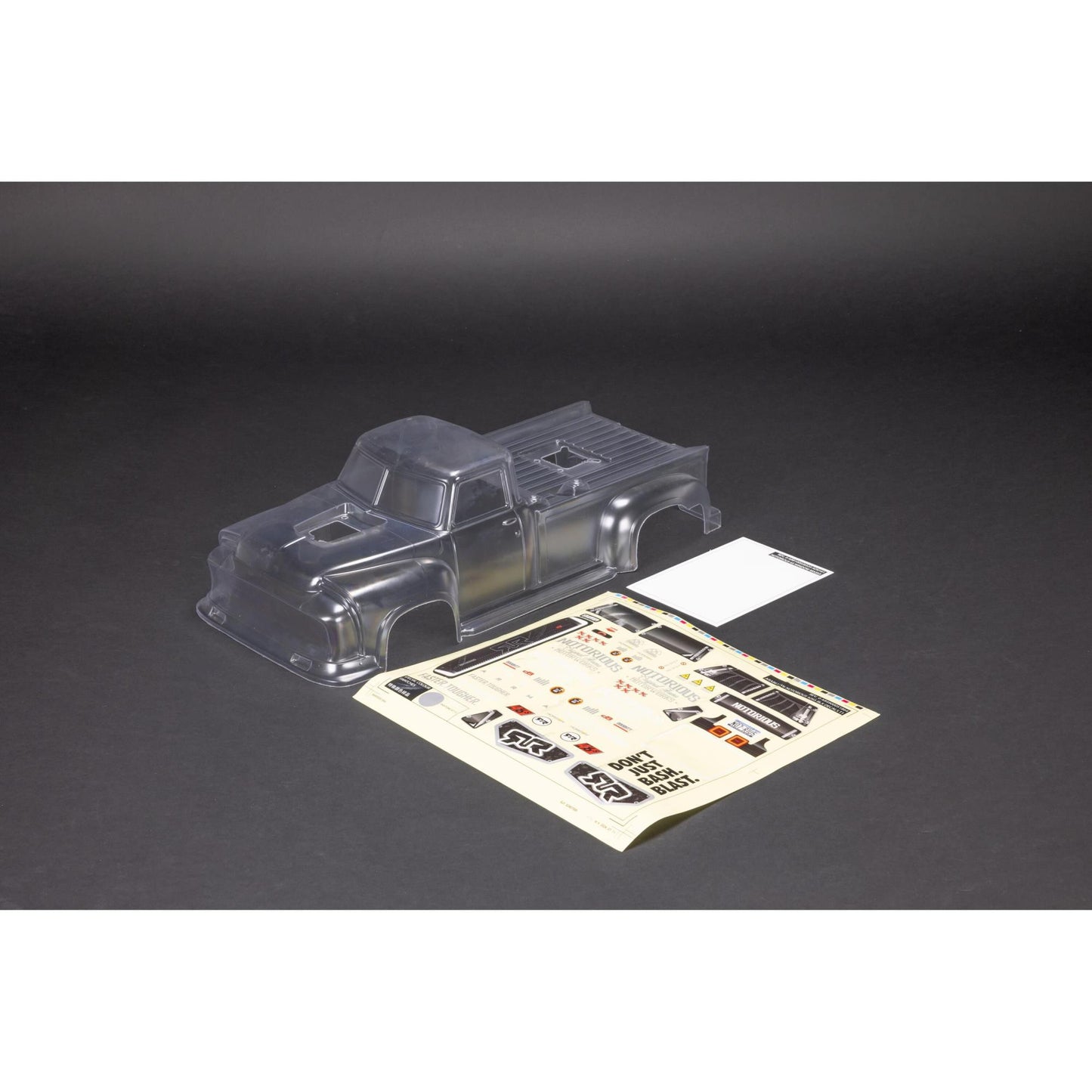 Arrma Clear Body with Decals and Window Mask: NOTORIOUS 6S BLX 1:8 ARA-1540