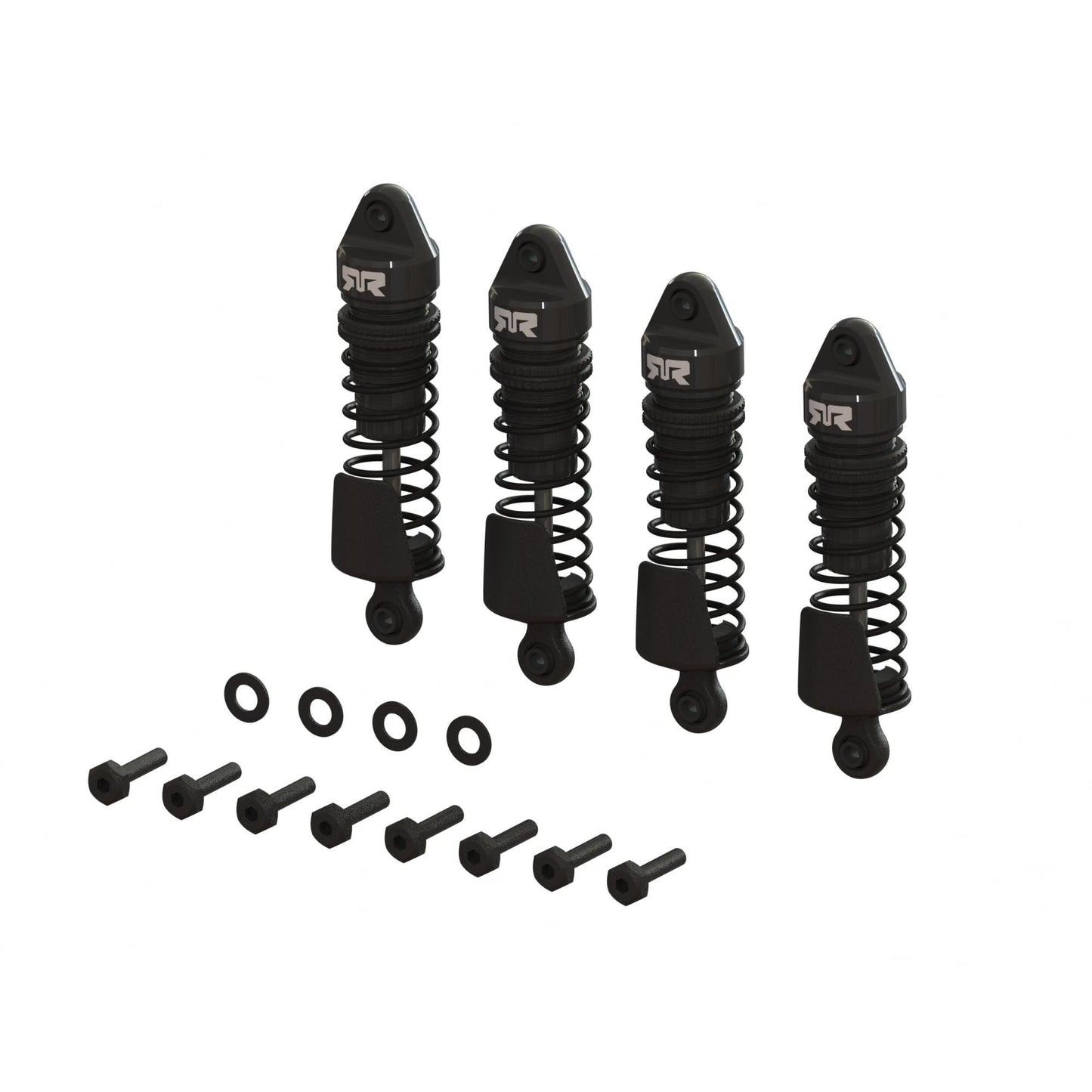 Arrma Aluminum Shock Set, 58mm Length, 1000 cSt Oil (4), Black: GR ARA-1567