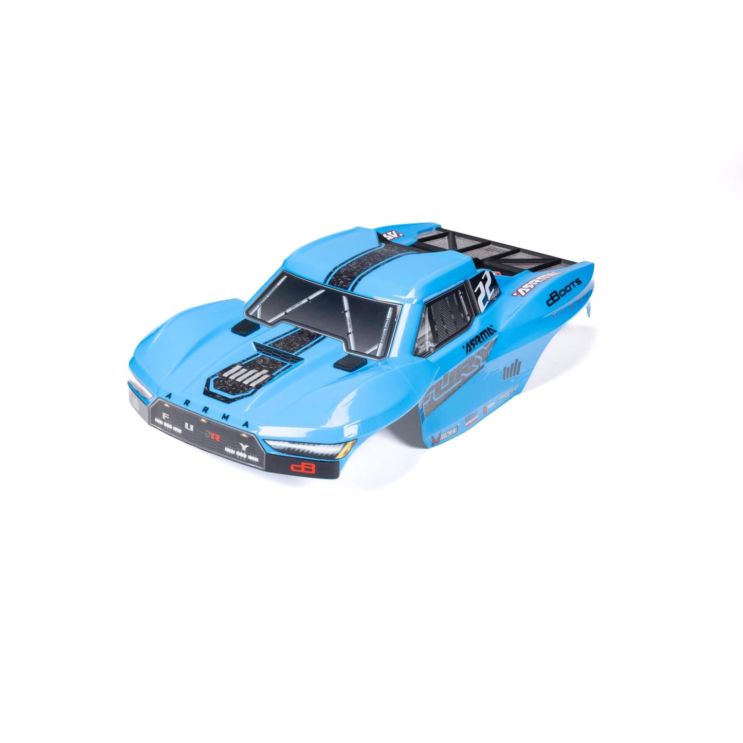 Arrma Clipless Painted Trimmed Body Set with Decals, Blue: FU 1:10 ARA-1583