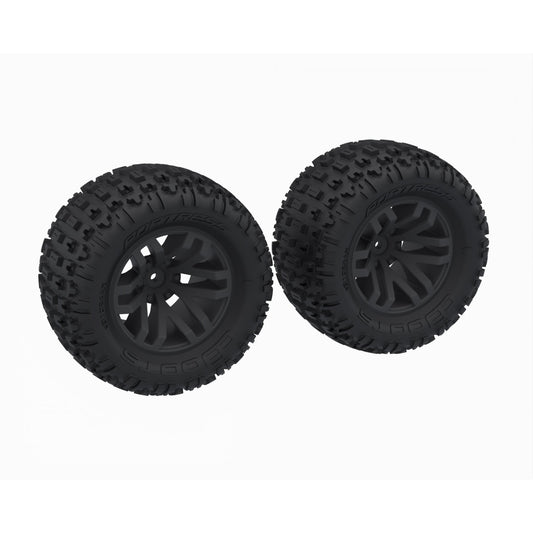 Arrma dBoots 'FORTRESS MT' Tire Set Glued, Black (2) ARA-1608