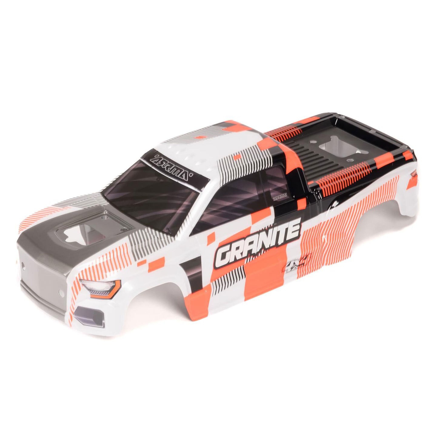 Arrma Clipless Painted Decaled Body, Orange: GRANITE 4X4 1:10 ARA-2247