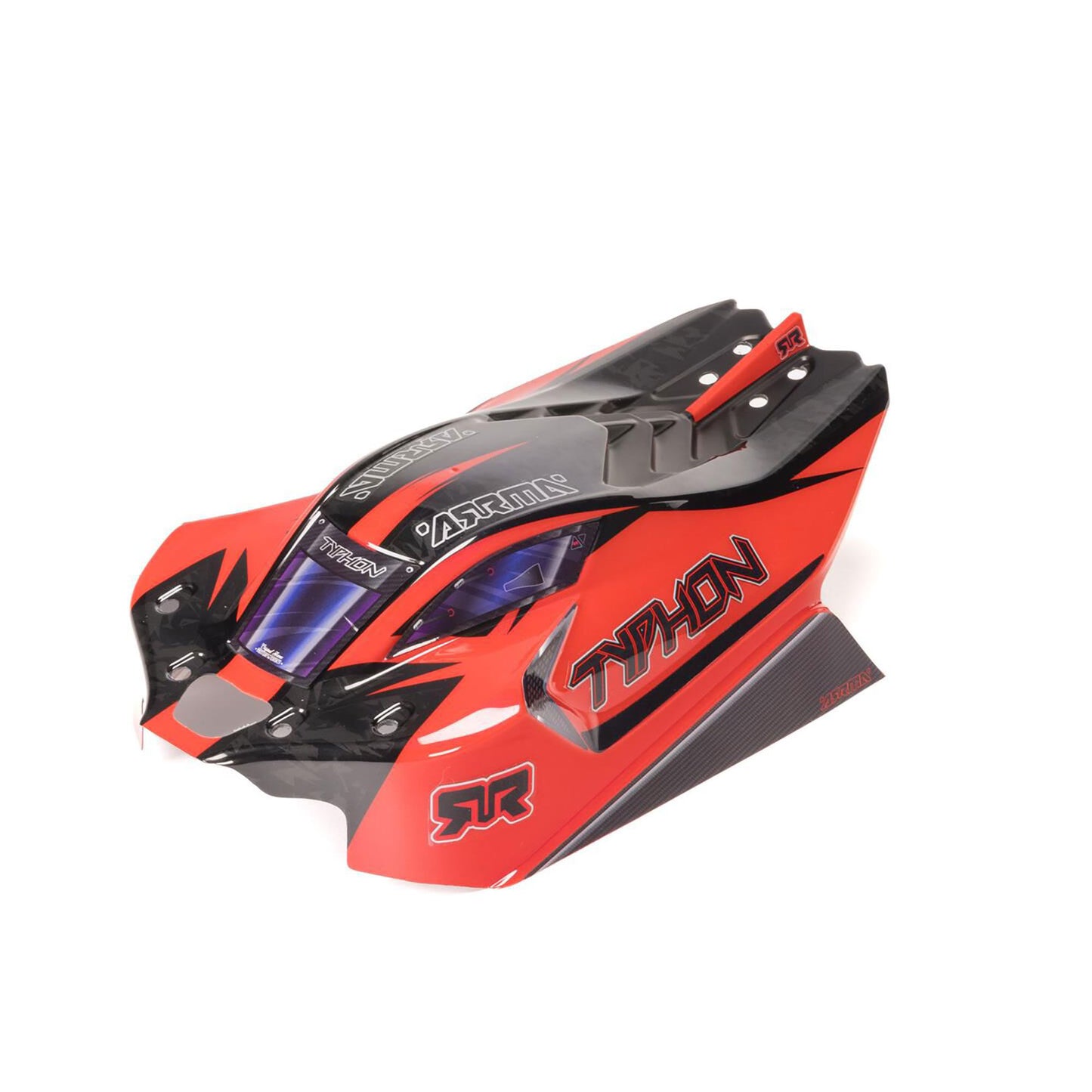 Arrma Clipless Painted Decaled Body, Black: TYPHON 4X4 1:8 ARA-2309
